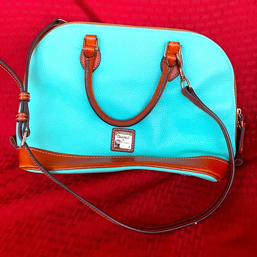 Teal/brown Dooney and Bourke crossbody